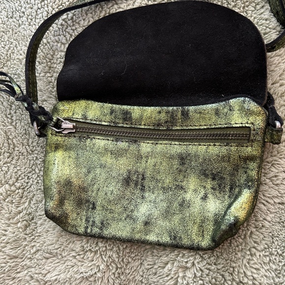 Free People We The Free Rider Pyrite Metallic Green Crossbody Bag - Picture 8 of 9